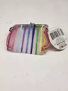 Miniatur Regenbogen Netz Druckknappgeldbörse Geldbörse Puppengröße - Bild 1 von 2