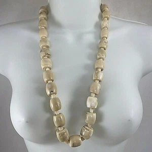 Handmade ~ Sterling Silver .925 ~ Barrel Shaped Coral Beaded 28" Necklace - Picture 1 of 12