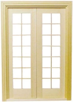 Dolls House Double Hung French Doors Builders DIY Timber Merchants 1:12 Scale - Image 1 of 4