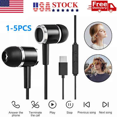 Lot USB C Type C Headphone Earbuds in Ear Earphones w/Mic For Samsung Galaxy S22 - Image 1 of 4