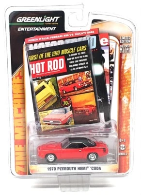 Greenlight Series 2 1/64 Scale 21740 - 1970 Plymouth Hemi Cuda - Red/Black - Photo 1/4