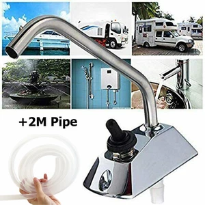 12V Boat RV Electric 4.3L/Min Water Faucet Tap With 2M hose pipe Caravan Camper - Foto 1 di 6