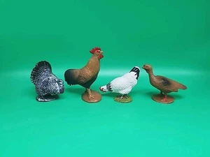 Rooster Hen Chicken Giant Wild Turkey Bird Toy Farm Barn Animal Mini Figure Lot - Picture 1 of 24