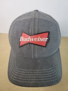 Vintage Budweiser Baseball Cap Men's One Size Adjustable Gray Snap Buckle 1996 - Picture 1 of 8