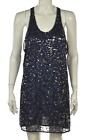 La Rok Dress Size S Navy Sequined Sheath Above Knee Sleeveless Party Cocktail
