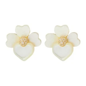 Neu mit Etikett Kate Spade kostbare Stiefmütterchen Perlen Ohrstecker 58 $ Gold - Bild 1 von 5