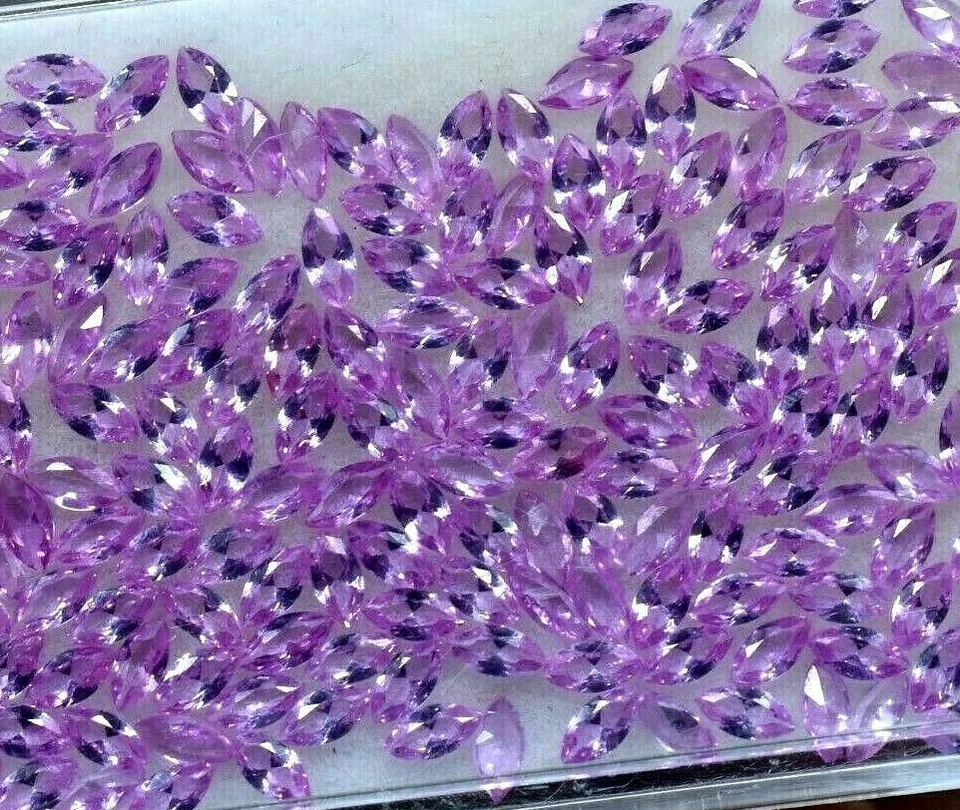 197 Pcs Ceylon Pink Sapphire Marquise Cut 3.90/1.92 MM Loose Gemstone Treated  - Image 1 of 4