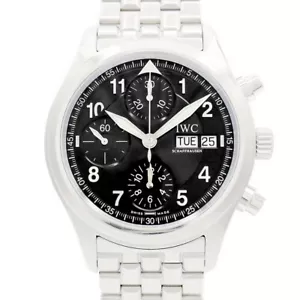 IWC Spitfire Chronograph IW370618 DayDate Schwarz SS Edelstahl Herren Automatik - Bild 1 von 5
