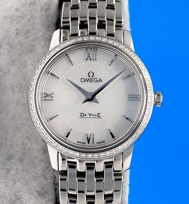 Ladies Omega Deville Prestige Diamond Watch White Dial 27MM 413.15.27.60.05.001 - Image 1 of 4