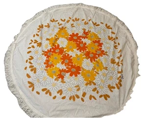 VTG VERA Neumann Round Tablecloth Floral 54-55” Inch Nice Used Read - Picture 1 of 10