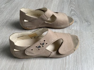 Waldläufer Sandalen 39.5 (6.5) beige braun Klettverschluss Weite H neuwertig - Bild 1 von 4