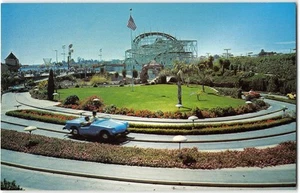 AUTORAMA Mini Sports Cars SANTA CRUZ, CA Beach Boardwalk 1960s Vintage Postcard - Picture 1 of 2
