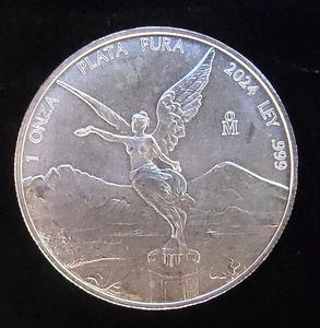 2024 Libertad Onza Mexico Mint Plata Pura Bullion-999 Silver 1 Oz Ounce Art Coin - Picture 1 of 2
