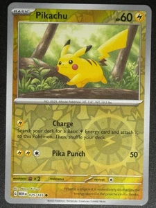 Pikachu #025/165 Holograma Inverso SV: Escarlata y Violeta 151 Cartas Pokémon Juego de cartas coleccionables - Imagen 1 de 2