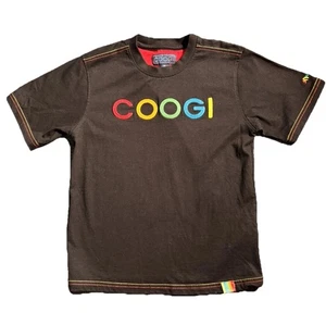 Vintage COOGI Boys Logo T-shirt Size 7x Black Multicolor Embroidered 2000s - Picture 1 of 10