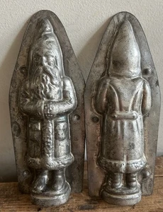 "Antiguo molde vintage de metal y chocolate de 2 piezas Navidad Belsnickle Santa 6 3/4""" - Imagen 1 de 4