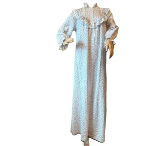 Accappatoio vintage Miss Elaine Seersucker XS pizzo volant floreale Cottagecore Union - Foto 1 di 16