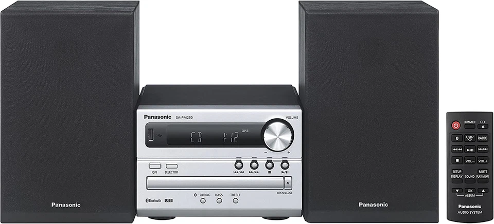 20W CD Micro Hi-Fi System with FM Radio and Bluetooth (SC-PM250GN-S)