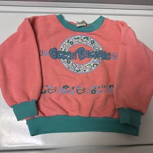 Vintage Ocean Pacific Pink Sweatshirt 80s 90s Streetwear Made In USA Youth L - Bild 1 von 5