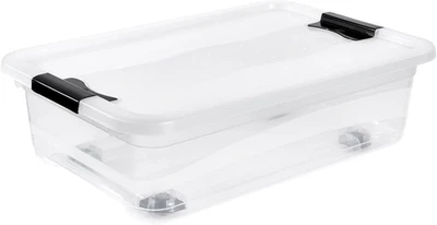 Contenitore Con Coperchio, PP, 59 X 39.5 X 18 Cm, Capacità: 28 L, Konrad, Traspa - Immagine 1 di 4