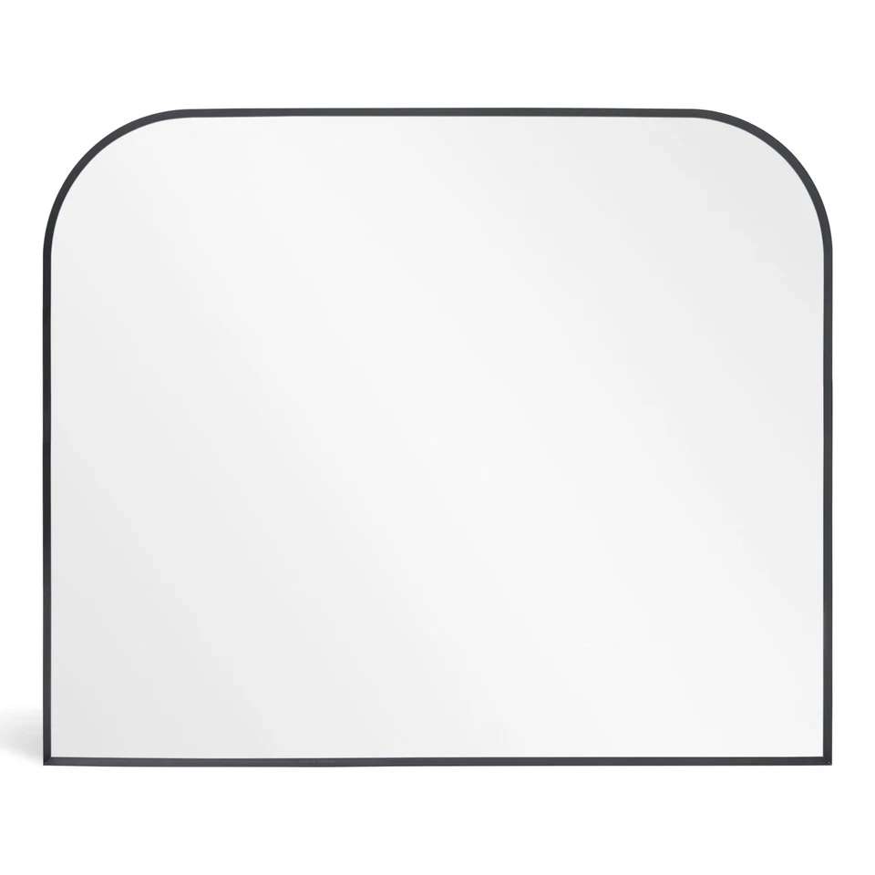 Modern Large Wall Mirror, Modern Mantel Minimalist Home Decor, Brushed Black ... - Image 1 of 4