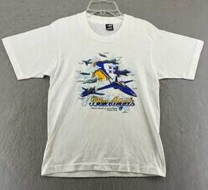 Vintage T-Shirt Kinder mittelblau Engel 90er Flugzeug Retro - Bild 1 von 15