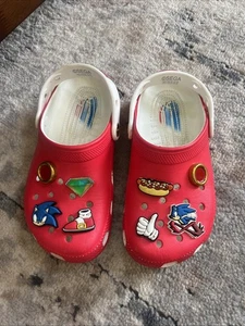 Crocs Unisex Sega Sonic Hedgehog Red Durable Croslite Clogs Size 3 - Picture 1 of 8