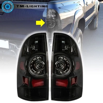 Pair Rear Tail Lights Brake Lamps Black LH+RH For 2005-2008-2015 Toyota Tacoma - Image 1 of 4