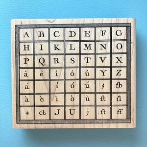 NEW A Stamp in the Hand- LETTER BLOCK- Wood Mount Rubber Stamp - Picture 1 of 5
