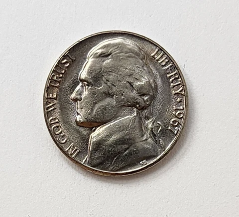 1967 P Jefferson Nickel - Choice Gem BU Uncirculated - From OBW Roll - 1 Coin Cover