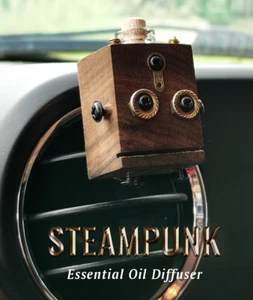 Steampunk Robot No.1 Car Air Freshener Diffuser Clip-on Vent Ornament Handmade - Picture 1 of 10