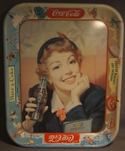 VINTAGE ORIGINAL COCA COLA TRAY CIRCA 1953 "THIRST KNOWS NO SEASON" - Picture 1 of 2