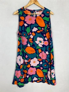Mr Zimi dress 12 100% viscose shift sleeveless bright bold 60s inspired print - Picture 1 of 17