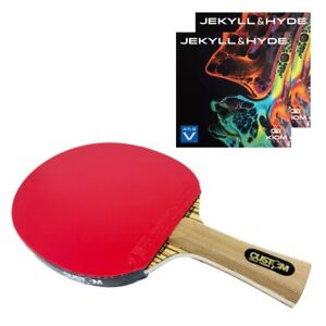 Custom Table Tennis Premium Zebrano Carbon + Xiom Jekyll & Hyde V Bat UK