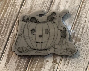 Hausmaus Kürbis Schnitzerei Halloween Mäuse klammern Gummistempel Stampendous unbenutzt - Bild 1 von 6