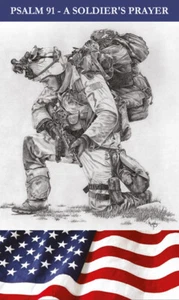 Gebetskarte Soldaten, Psalm 91, laminiert (3er Pack) plus zwei gratis Bonuskarten - Bild 1 von 2