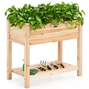 Topbuy Raised Garden Bed Elevated Wood Planter Box Stand for Vegetable Flower - Picture 1 of 10