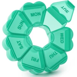 Large Weekly Pill Organizer 7Day Vitamin Case Large Capacity Compartments,green - Picture 1 of 1