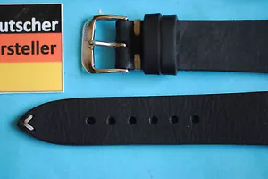 Uhrenarmband Blackstone Vintage Look 18, 19, 20, 22mm schwarz Natur Naht / 88 - Picture 1 of 5