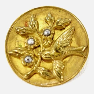 Vintage 1930s Brass Metal Dove of Peace with Faceted Steels 1 3/8" - Picture 1 of 4