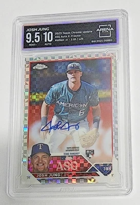 JOSH JUNG 2023 Topps Chrome Xfractor Rookie RC Auto #d/125 ARENA 9.5 w/10 Auto - Image 1 of 2