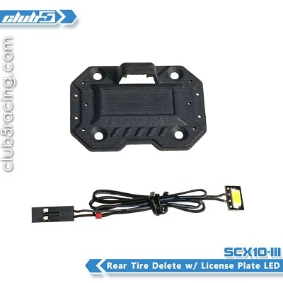 Rear Tire Delete w/ License Plate LED for Axial SCX10 III ( 6V, Waterproof ) - Image 1 of 4