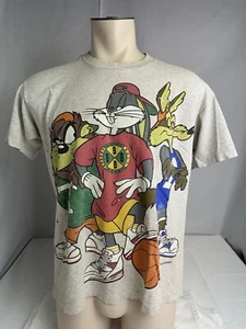 Vintage 1993 Single Stitch T Shirt Bugs Bunny Taz Hoops Rap Cross Colours Parody - Picture 1 of 14