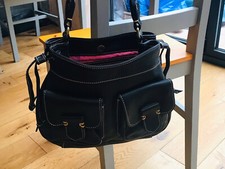 Designer Handmade Luxury Soft 100%  Black Leather Shoulder Hobo Bag RRP £239.95