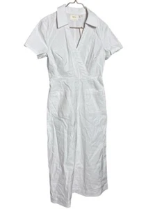 Maeve Anthropologie Colette White Midi Dress Size Small New Coastal (flaws) - Picture 1 of 11