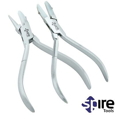 Double Nylon Jaw Flat & Round Nose Pliers Jewelry Making Tools Opticians 2 Pcs • 19.61€
