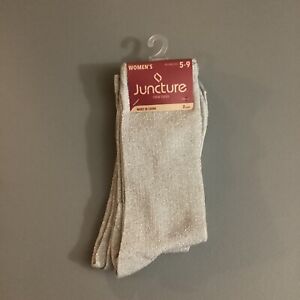 Women’s Sparkle/Glitter Socks 2 Pair - Fits Size 5-9 Silver