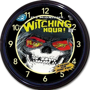 The Witching Hour Horror Wall Clock DC Comics Witch Skull Skeleton Ghost New 10" - Picture 1 of 1