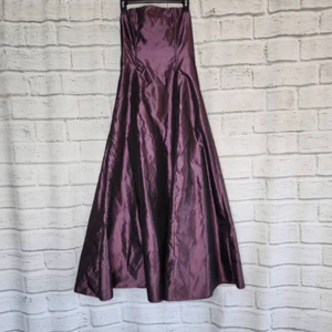 Jessica McClintock For Gunne Sax Strapless Glitter Prom Dress Burgundy Size 5 - Picture 1 of 13