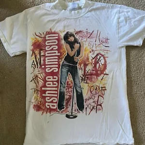 Maglietta Vintage Ashlee Simpson Autobiografia Tour Musica Maglietta Pop Rock - Foto 1 di 4